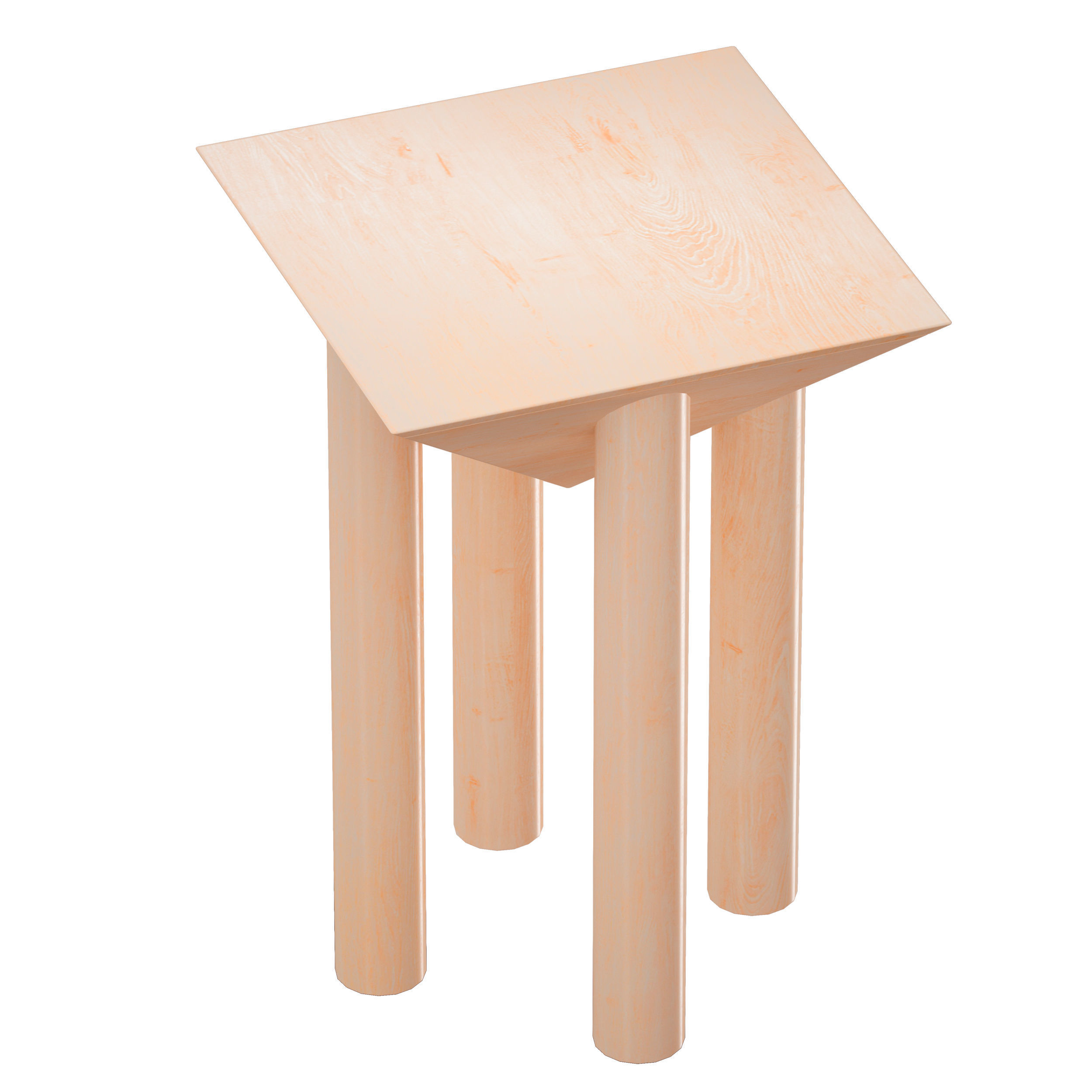 Flora Wood Square End Table Crate and Barrel 3D model_3