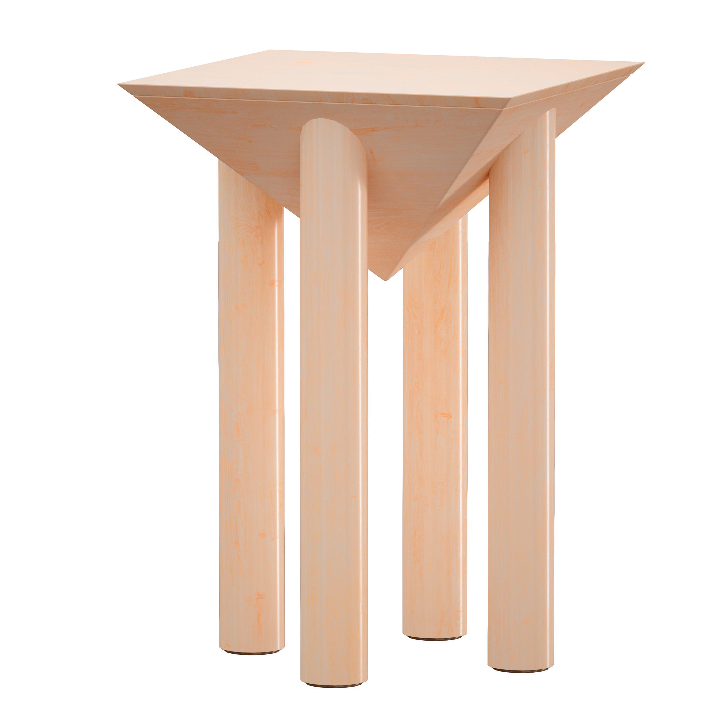 Flora Wood Square End Table Crate and Barrel 3D model_1