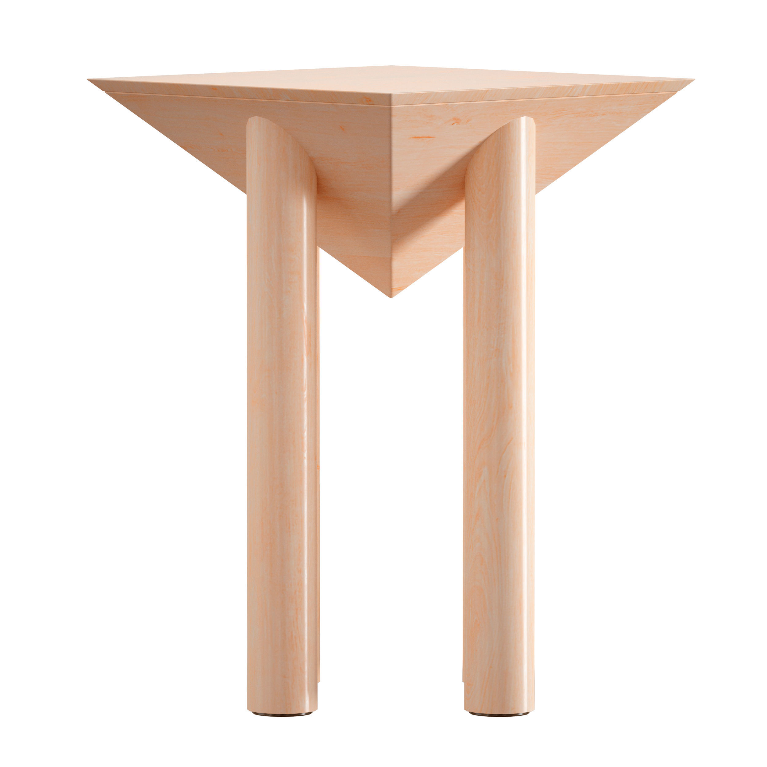 Flora Wood Square End Table Crate and Barrel 3D model_5