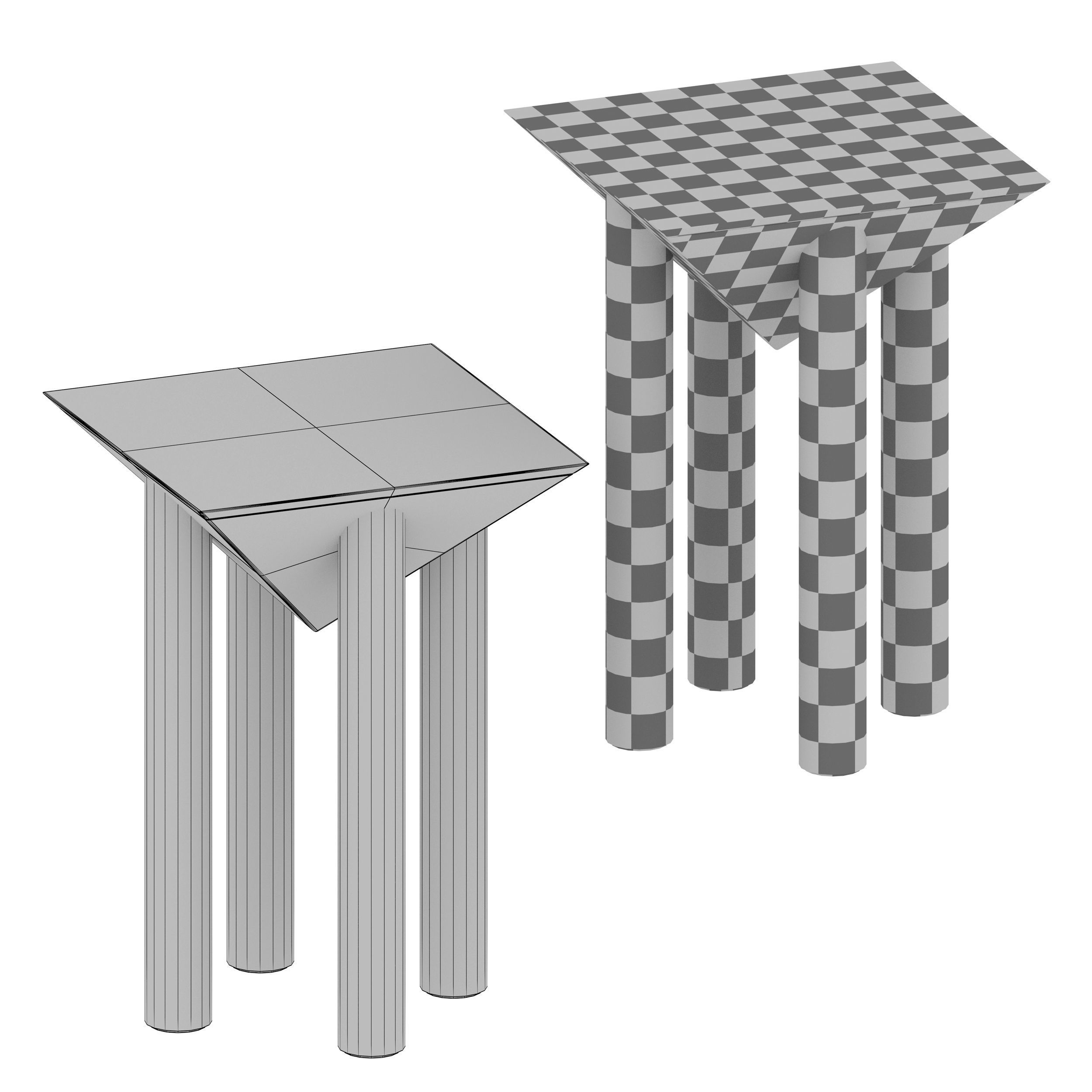 Flora Wood Square End Table Crate and Barrel 3D model_9