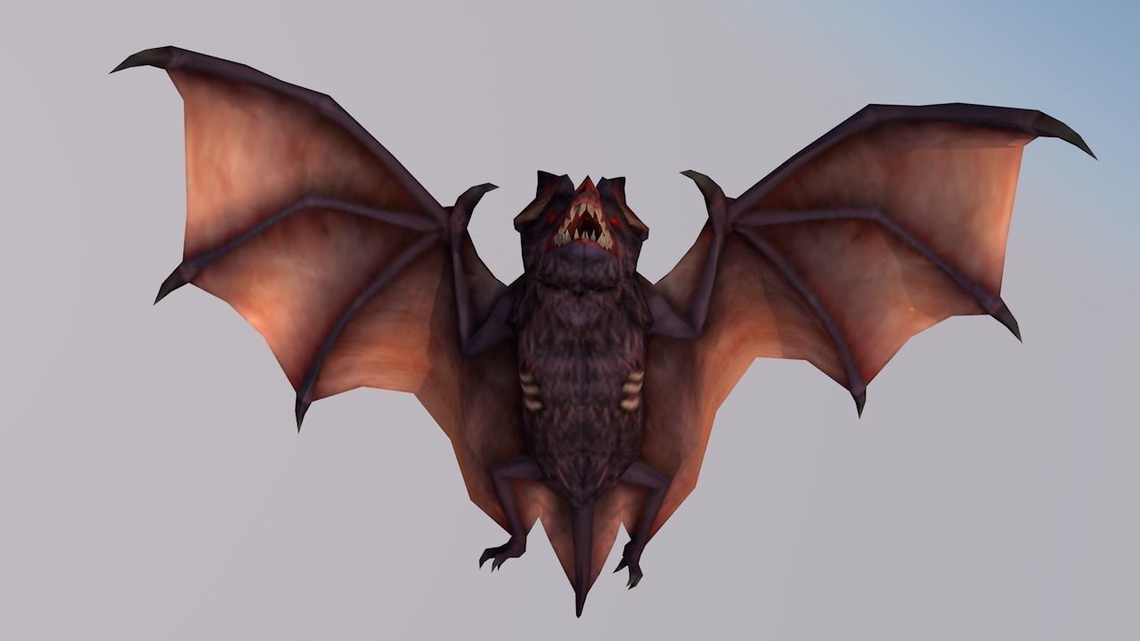 bat animations Low-poly 3D model_3