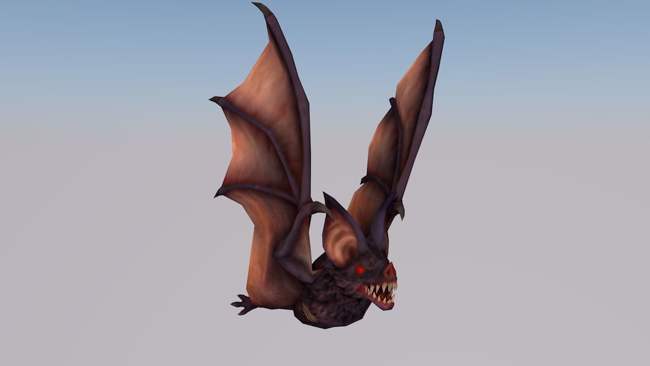 bat animations Low-poly 3D model_2