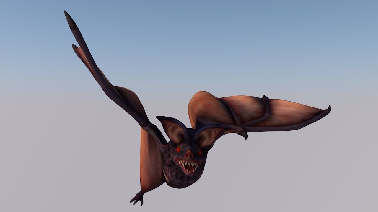 bat animations Low-poly 3D model_4