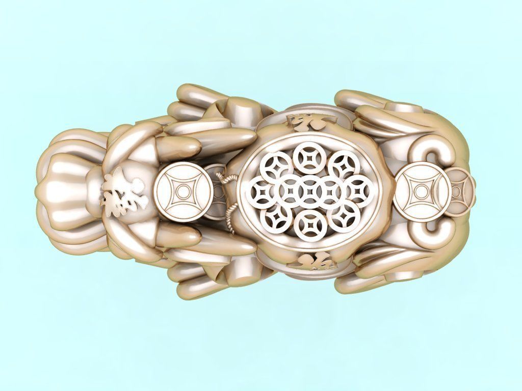 Pixiu money coin Bracelet - Unicorn bracelet - Size 10 mm 3D print model_4