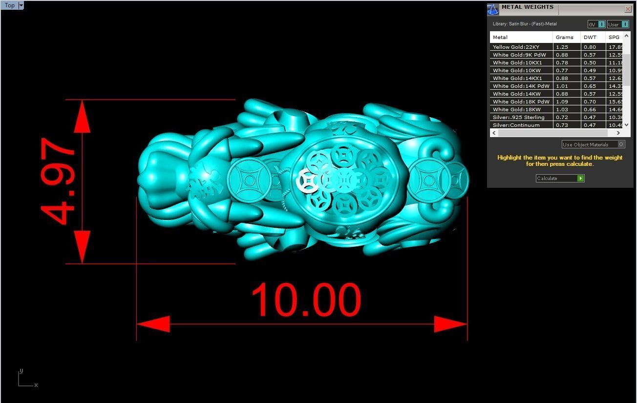 Pixiu money coin Bracelet - Unicorn bracelet - Size 10 mm 3D print model_8