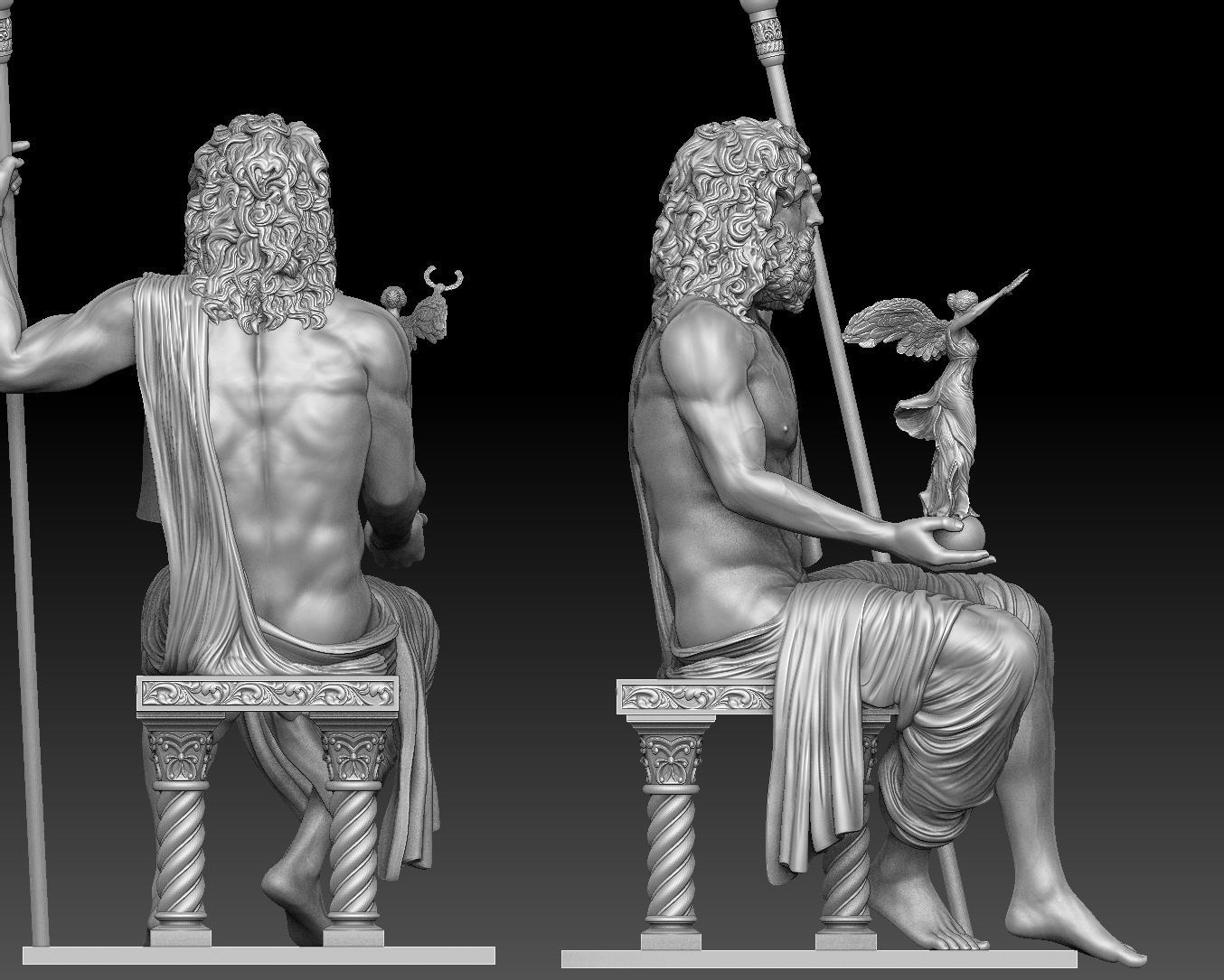 Zeus and Nike sculpture 3D print model_9