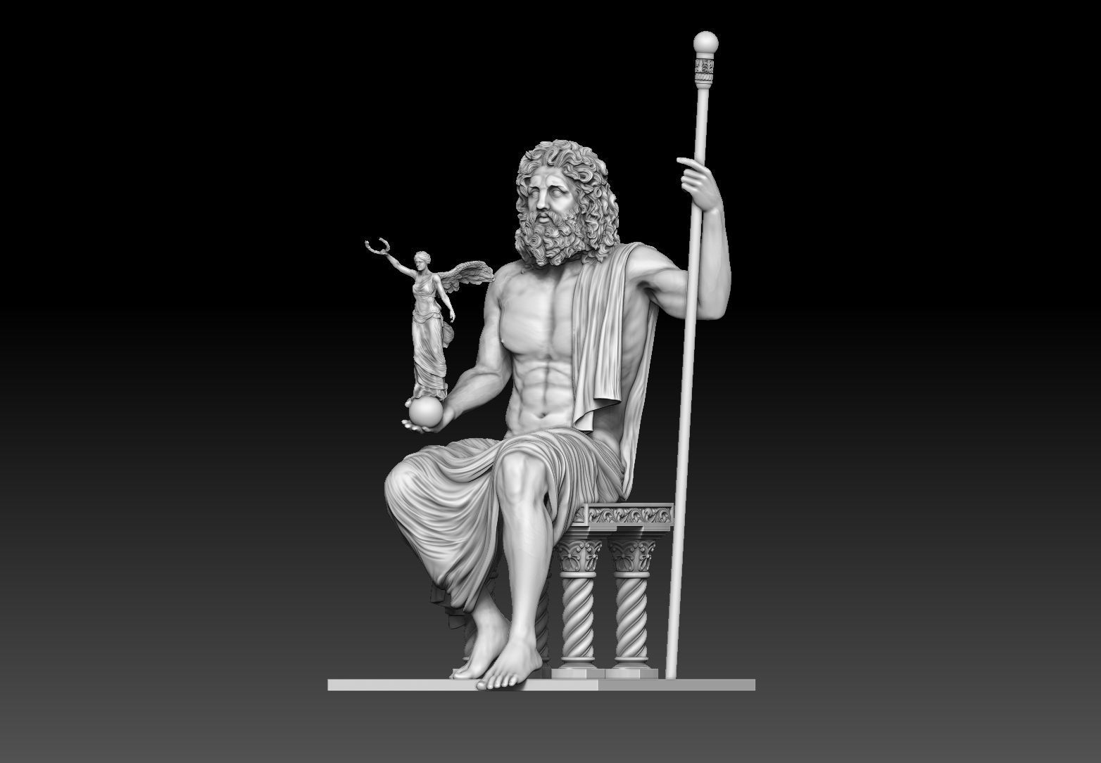 Zeus and Nike sculpture 3D print model_17
