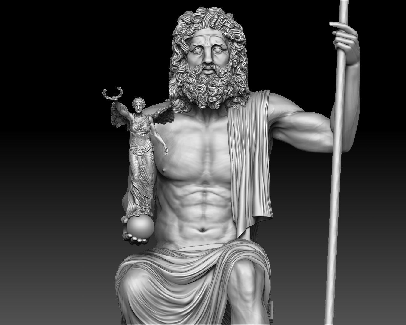 Zeus and Nike sculpture 3D print model_15