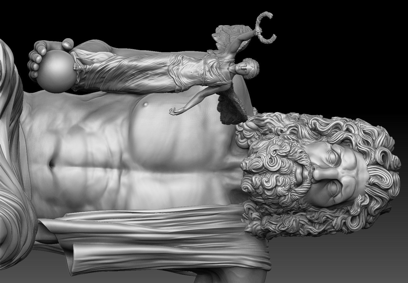 Zeus and Nike sculpture 3D print model_8