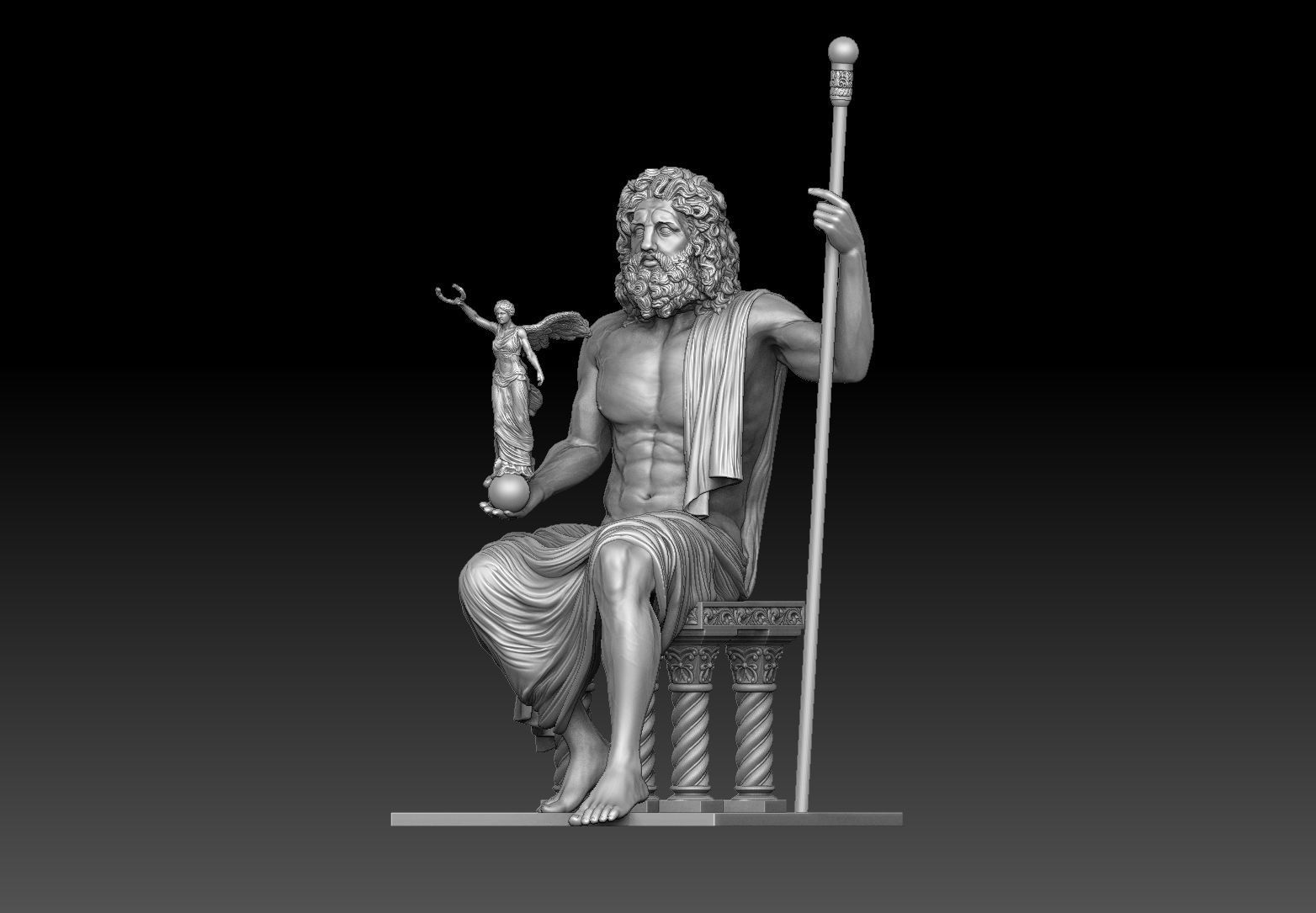 Zeus and Nike sculpture 3D print model_18