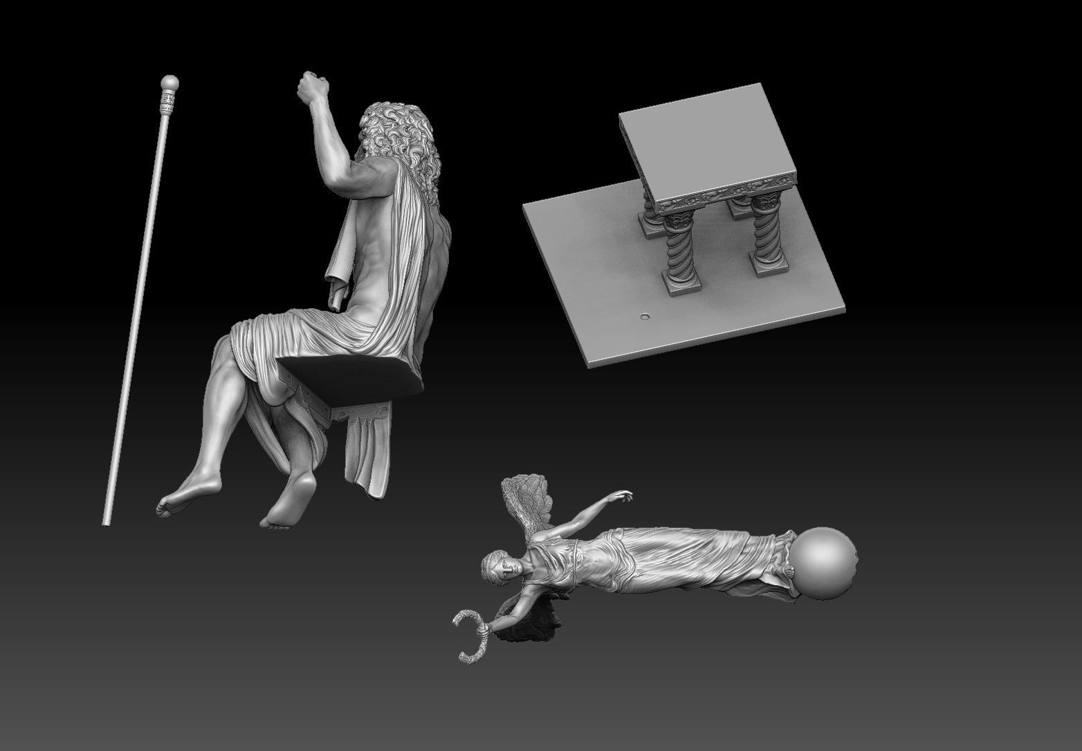 Zeus and Nike sculpture 3D print model_11