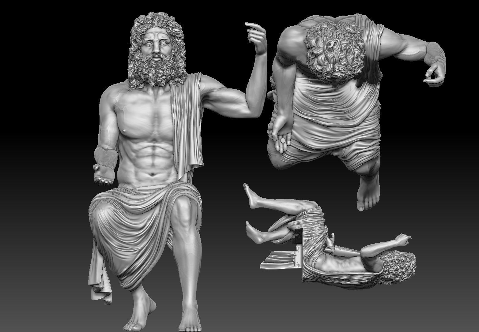 Zeus and Nike sculpture 3D print model_10