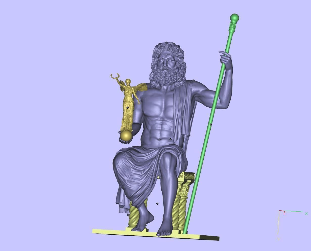 Zeus and Nike sculpture 3D print model_7