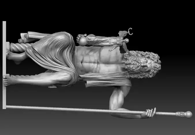 Zeus and Nike sculpture 3D print model
