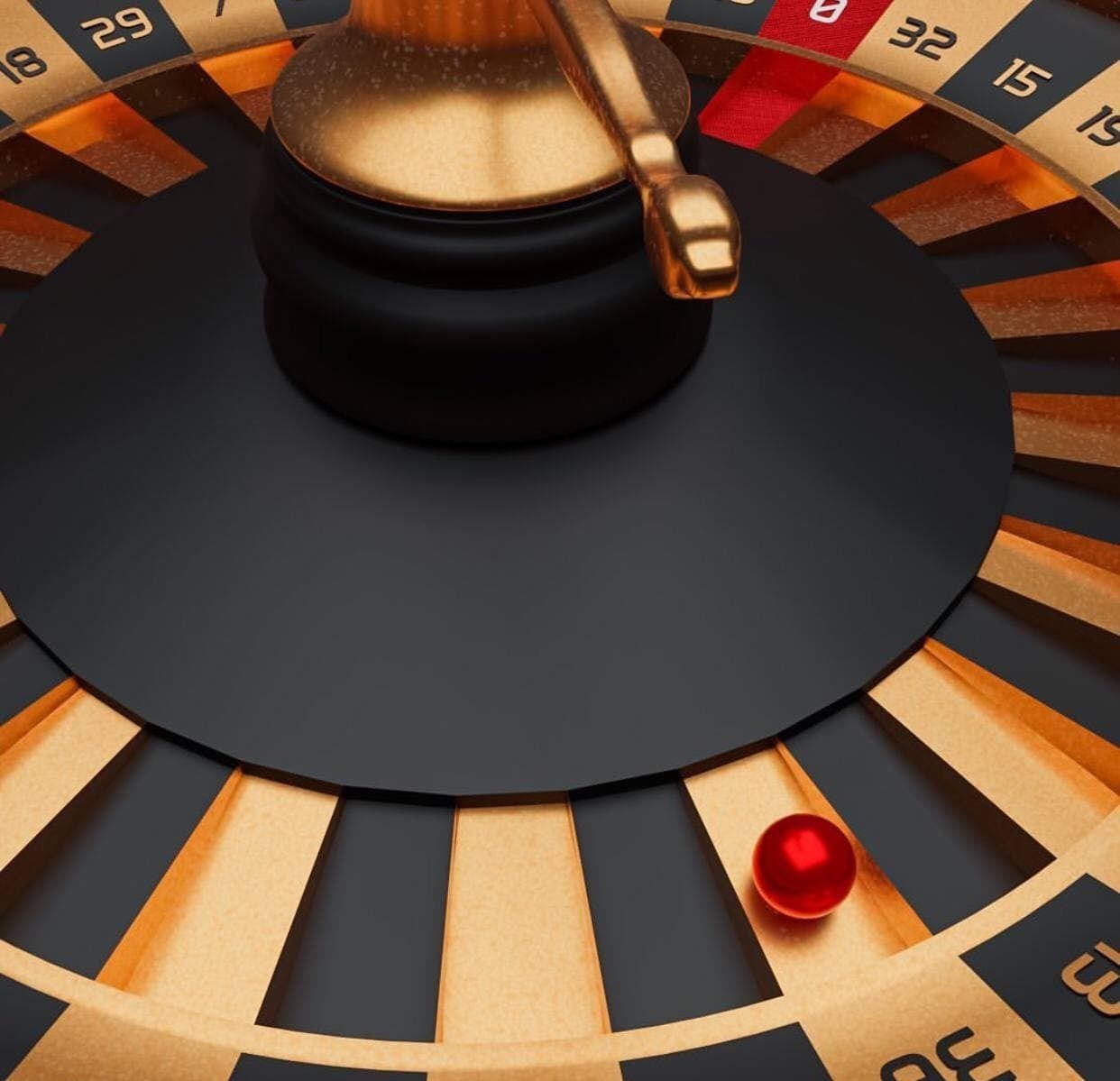 Black Casino Roulette Wheel with a Red ball 3D model 3D model_1