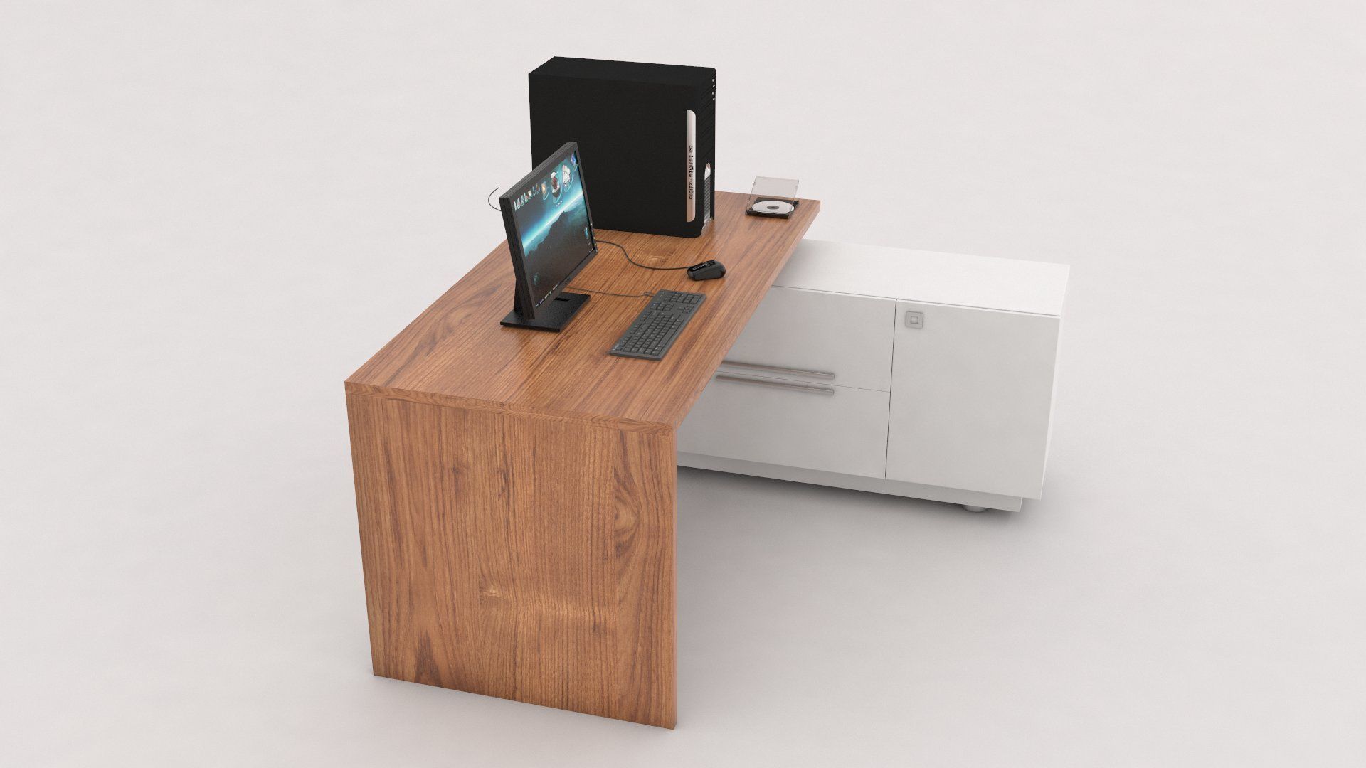 Computer Desk 3D Model 3D model_2