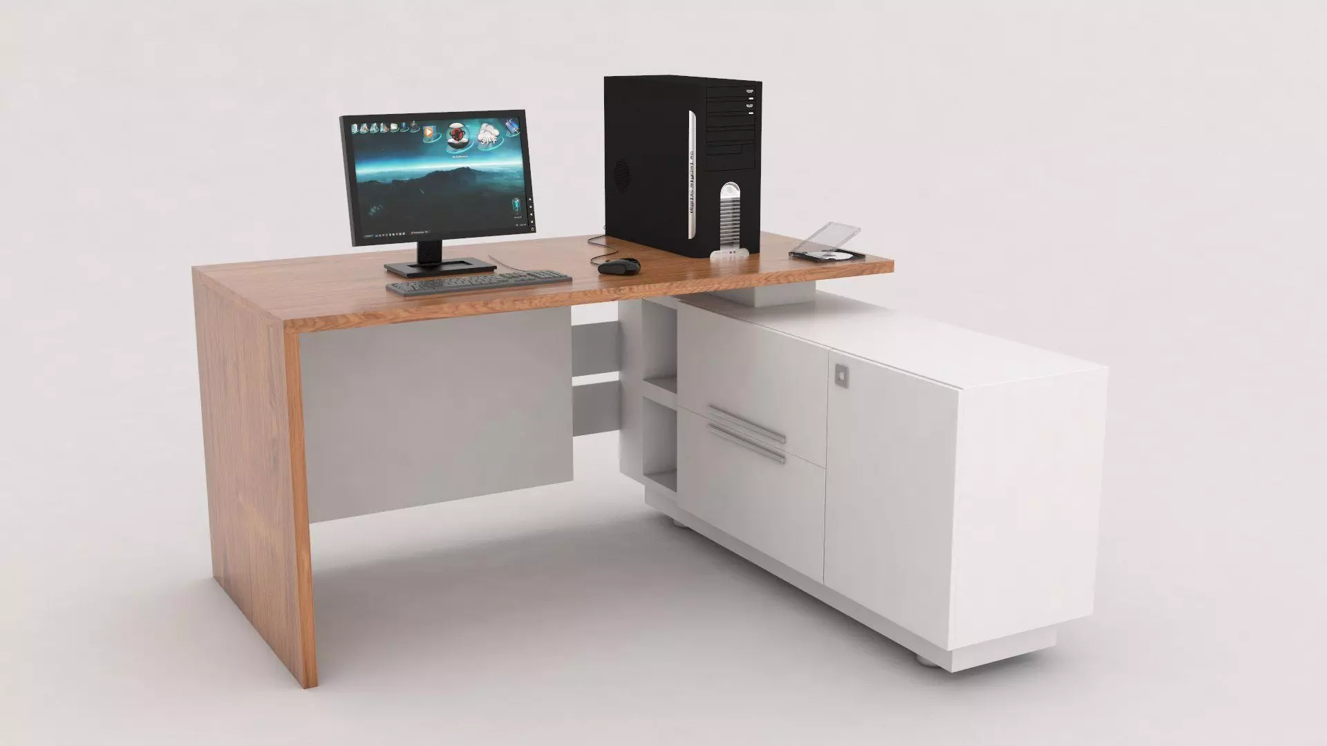 Computer Desk 3D Model 3D model_0