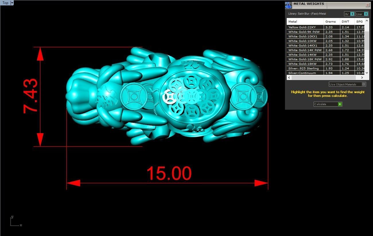 Pixiu money coin Bracelet - Unicorn bracelet - Size 15 mm 3D print model_8