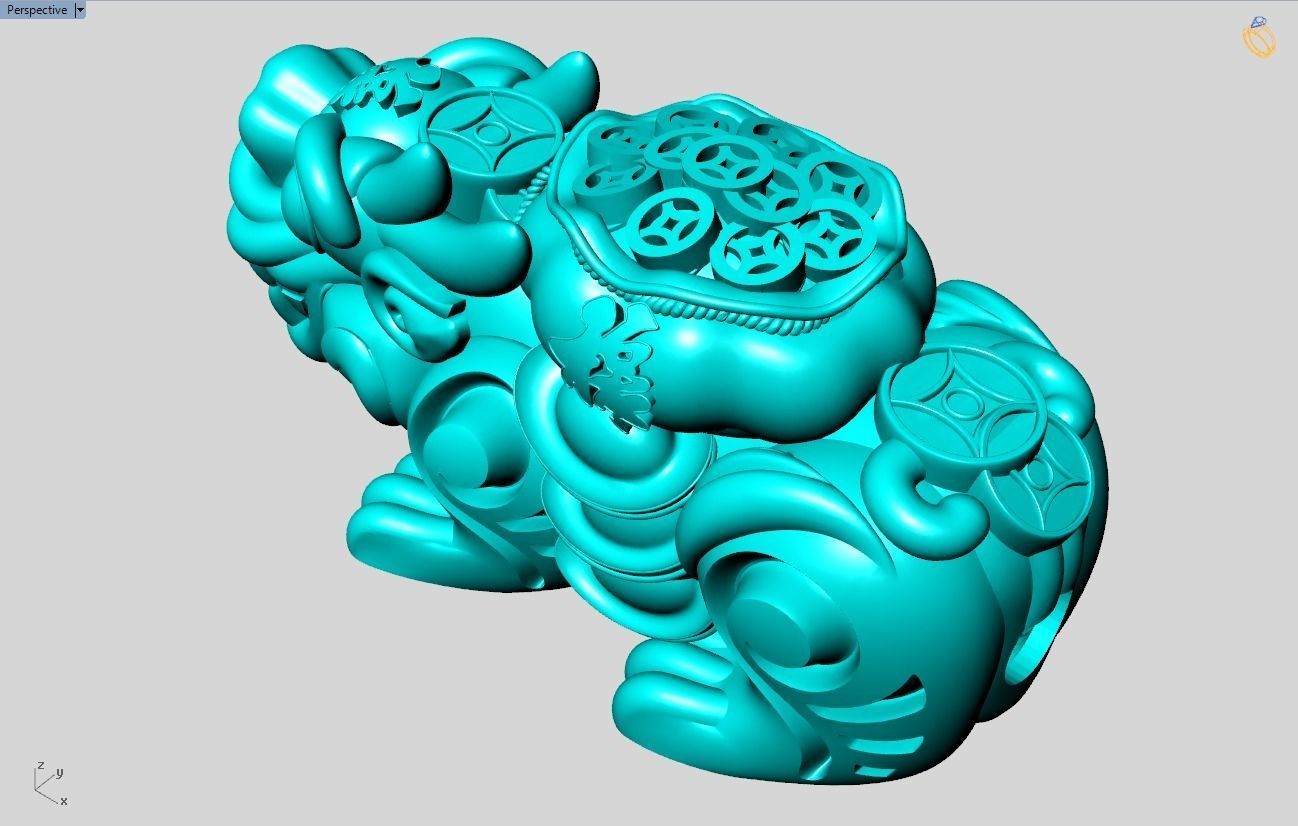 Pixiu money coin Bracelet - Unicorn bracelet - Size 15 mm 3D print model_10