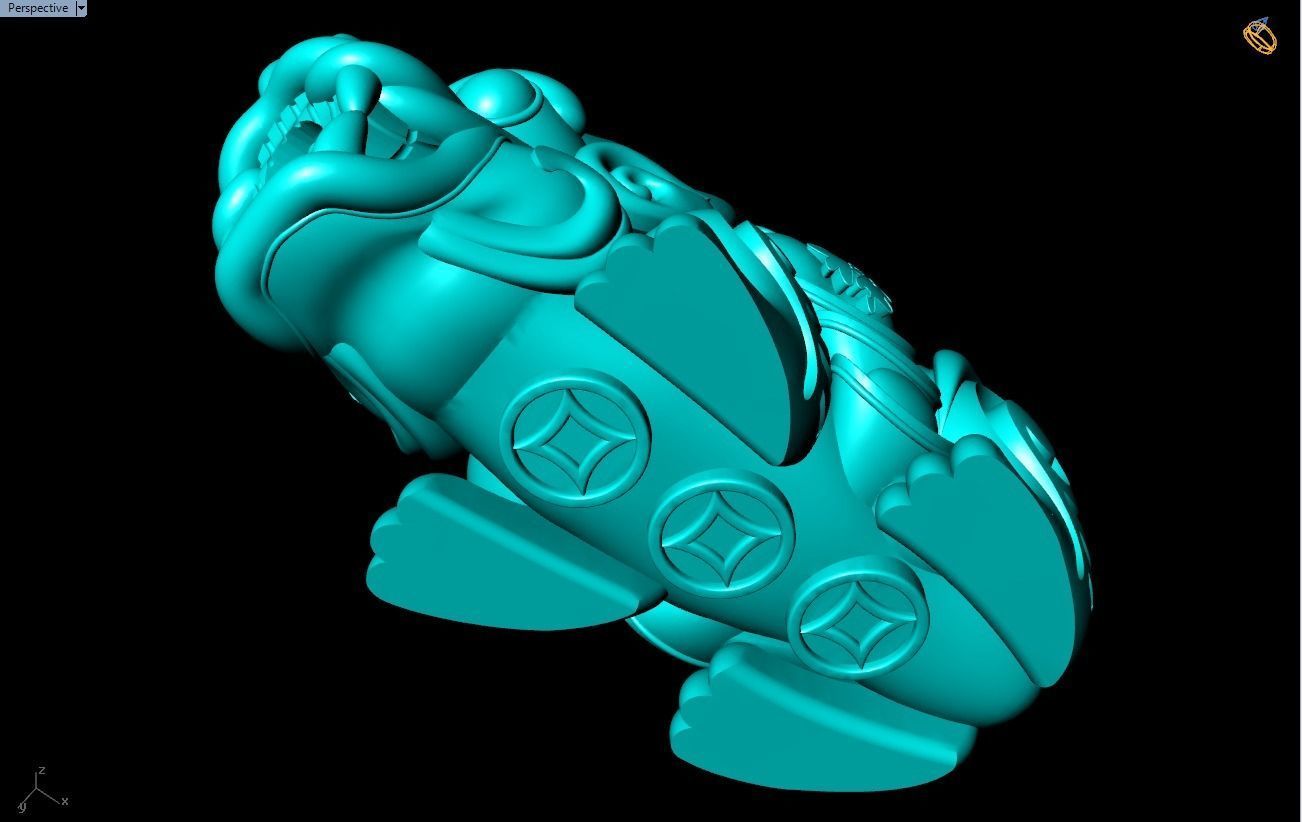 Pixiu money coin Bracelet - Unicorn  bracelet - Size 25 mm  3D print model_9