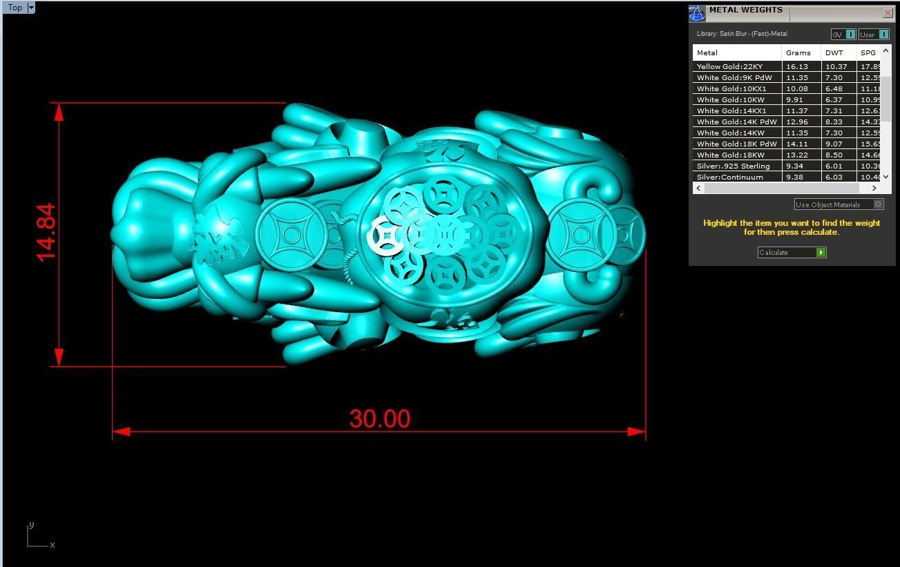 Pixiu money coin Bracelet - Unicorn  bracelet - Size 30 mm  3D print model_8