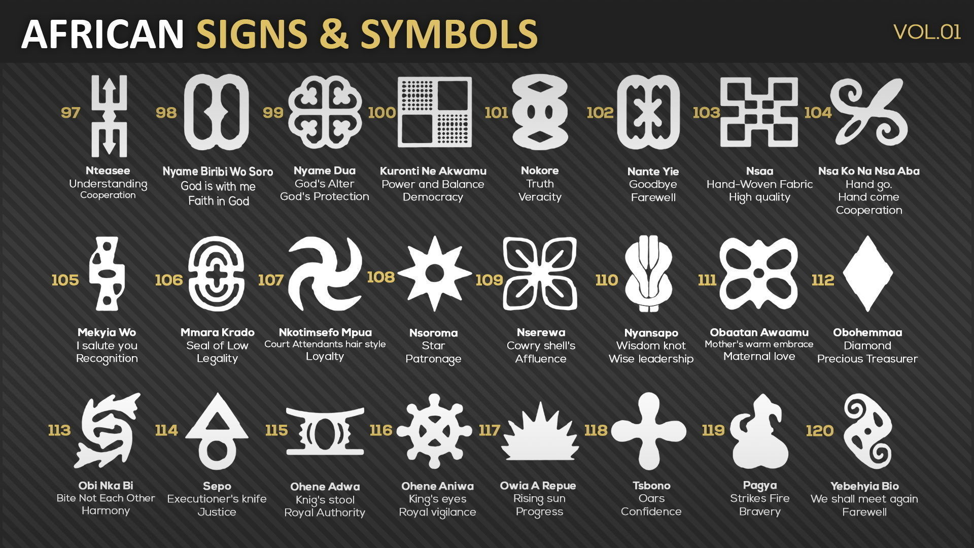 140 African Signs and Symbols Vol01 - Adinkra Vectors Texture_6