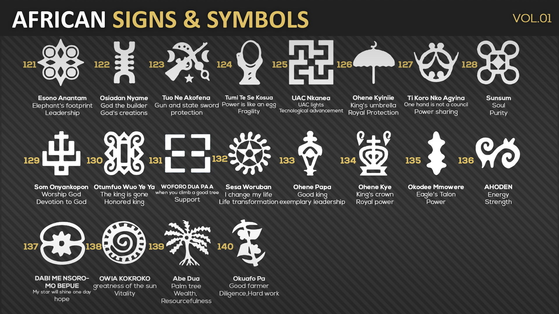 140 African Signs and Symbols Vol01 - Adinkra Vectors Texture_7