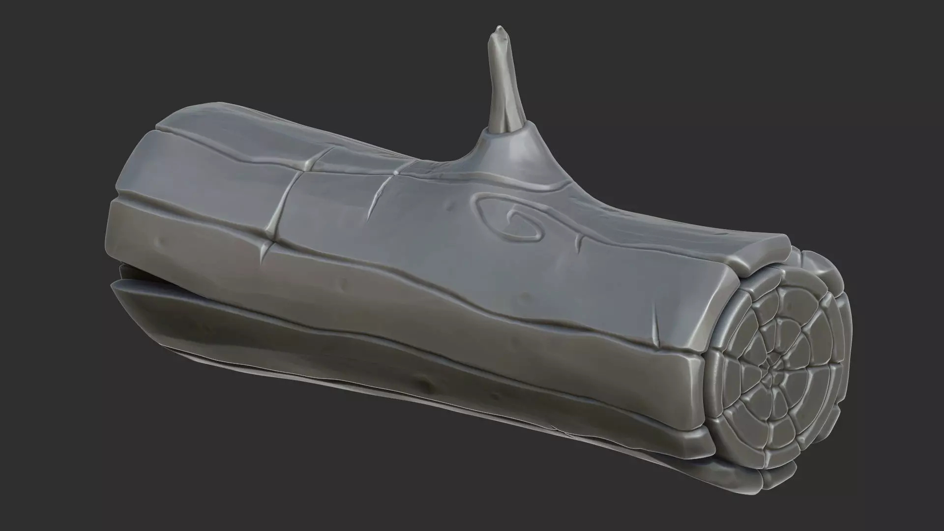 Stylized log 3D model_0