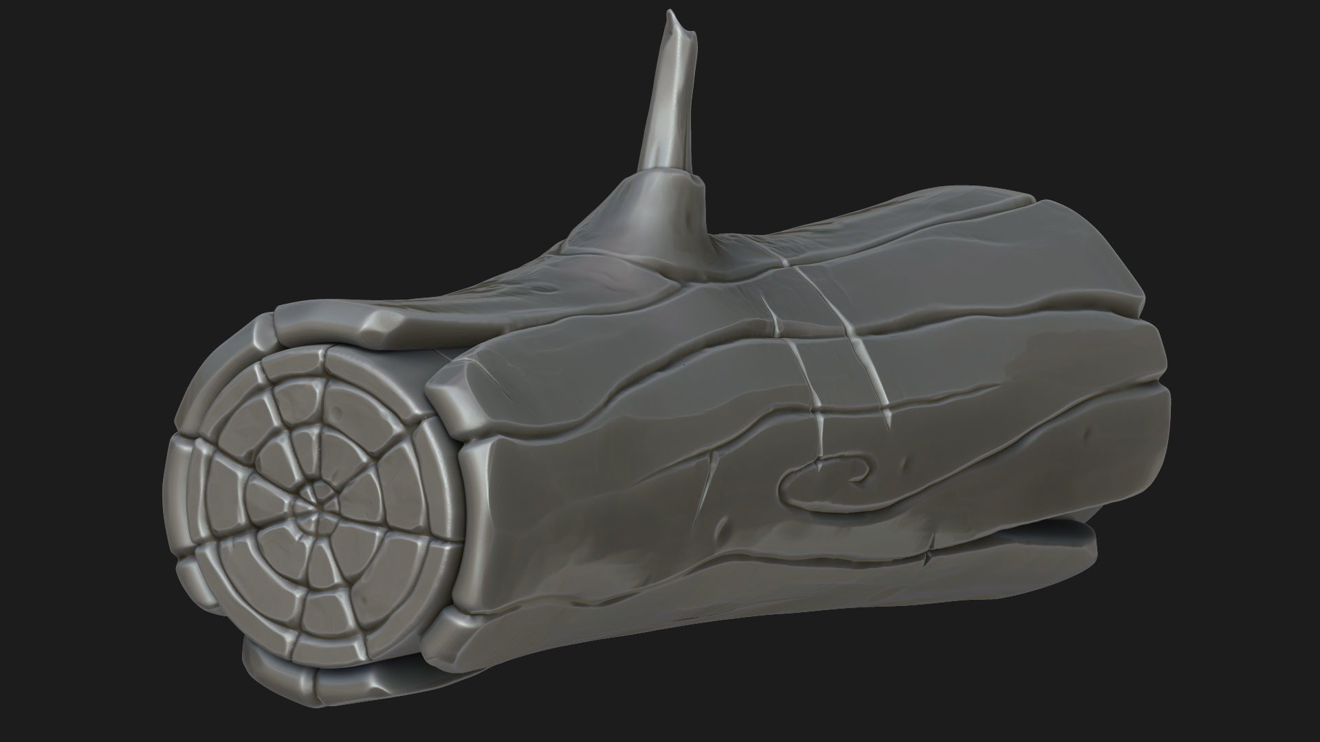 Stylized log 3D model_4