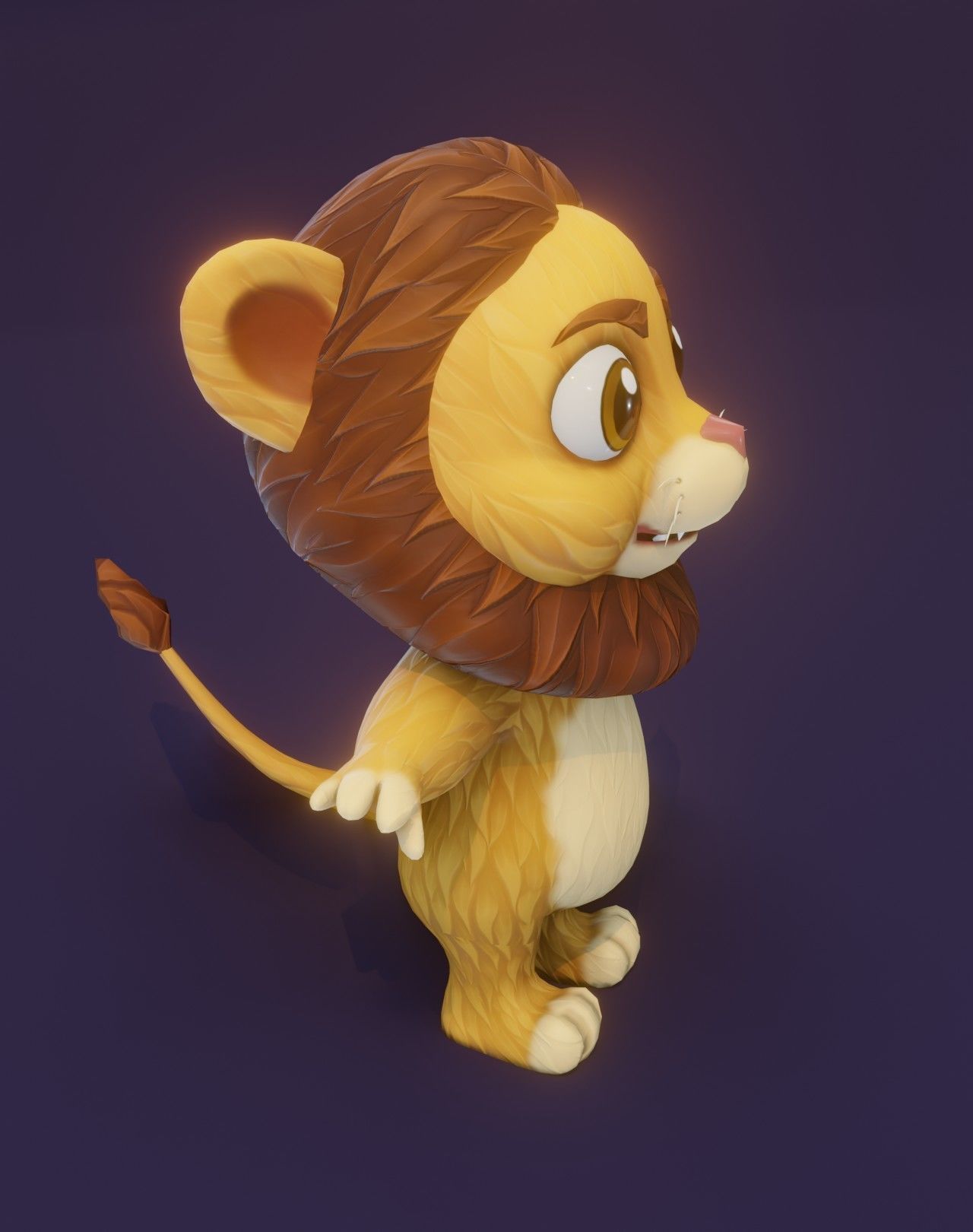Cartoon Lion Animated 3D Model Low-poly 3D model_7
