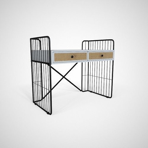 Royner study Table white finish Low-poly 3D model