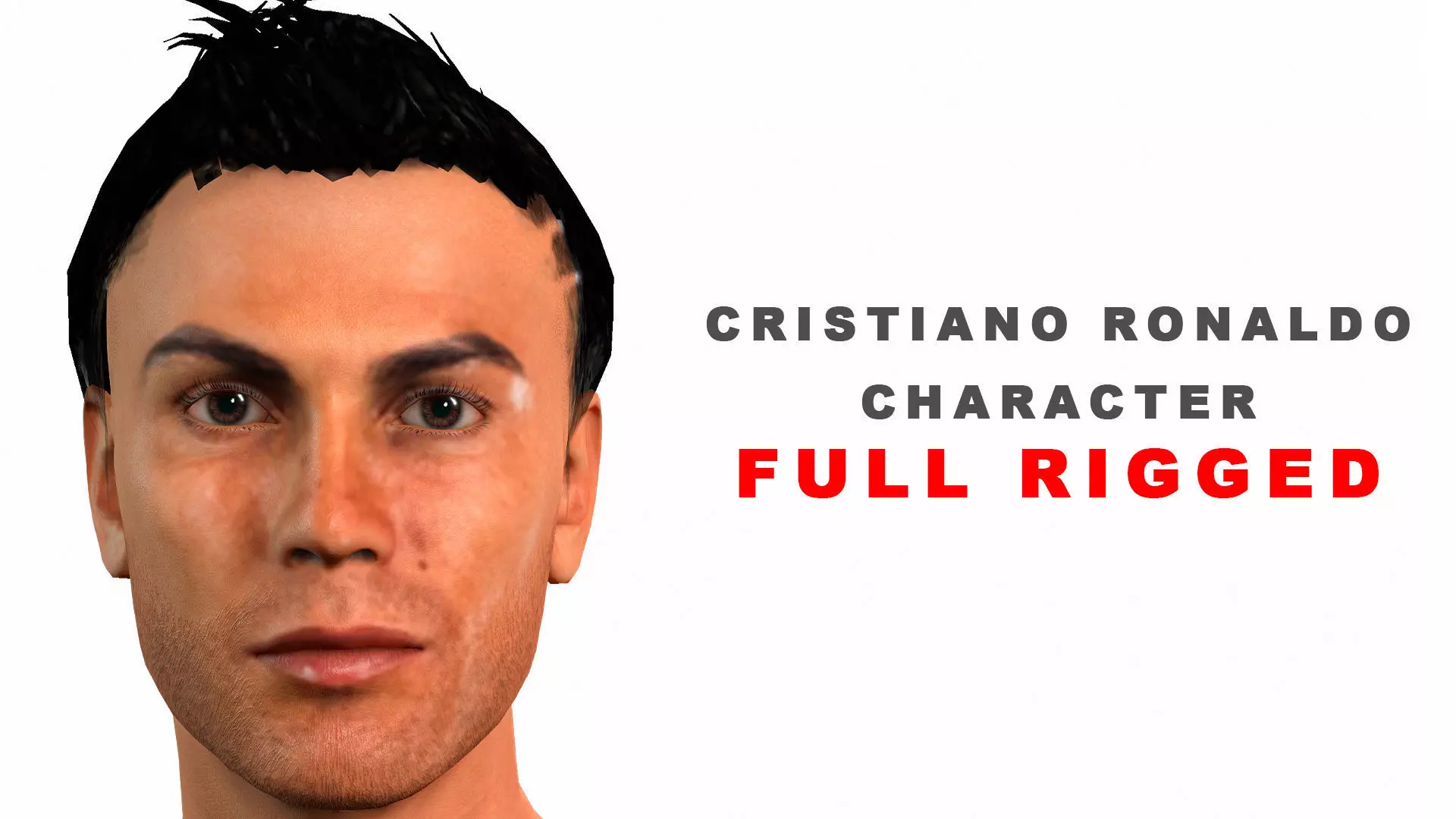 Cristiano Ronaldo 3D model full rigged and animated Low-poly 3D model