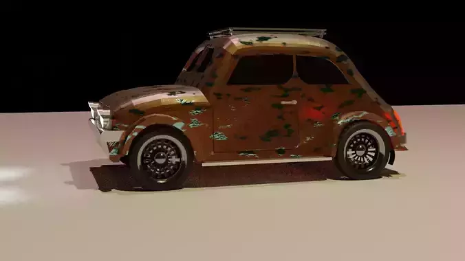 low poly car old rusty