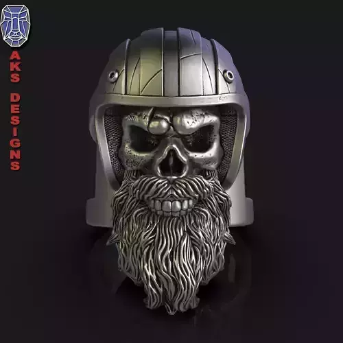 skull Ring jewelry Biker skull 5  3D print model