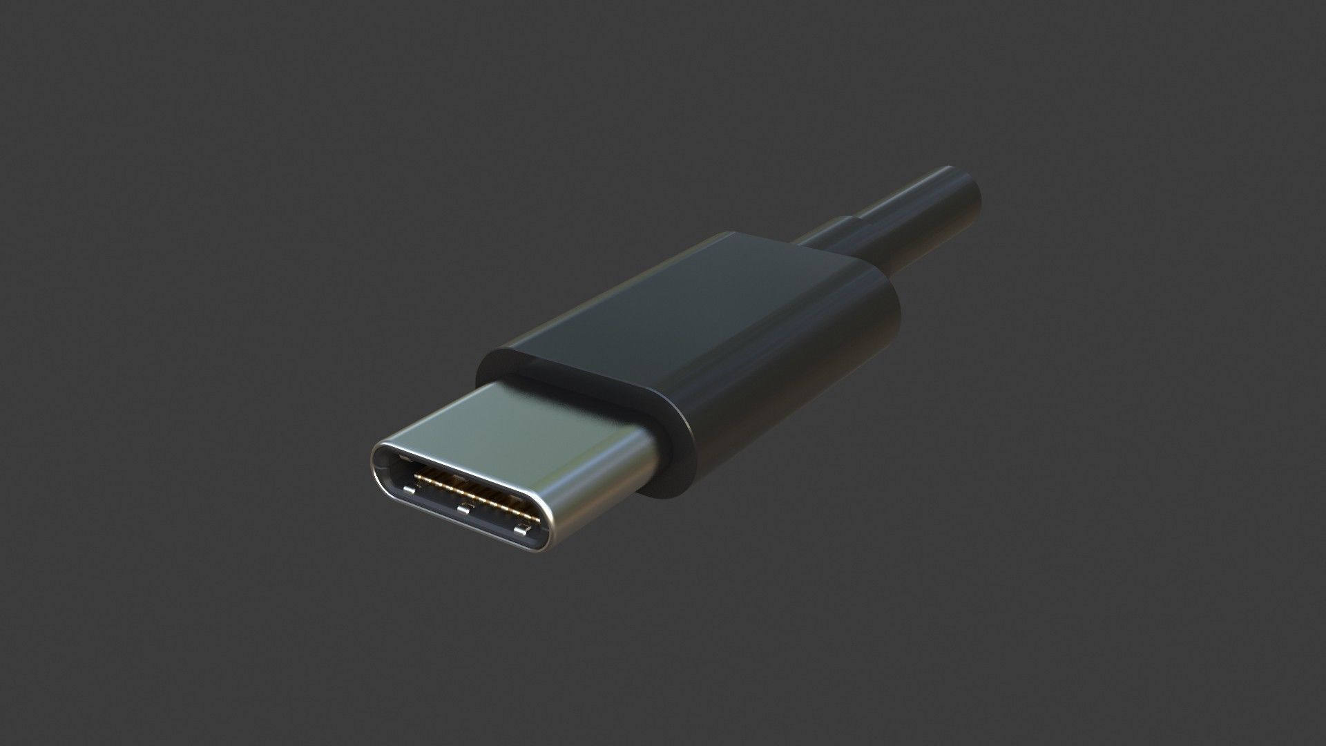 USB C Type plug Low-poly 3D model_0