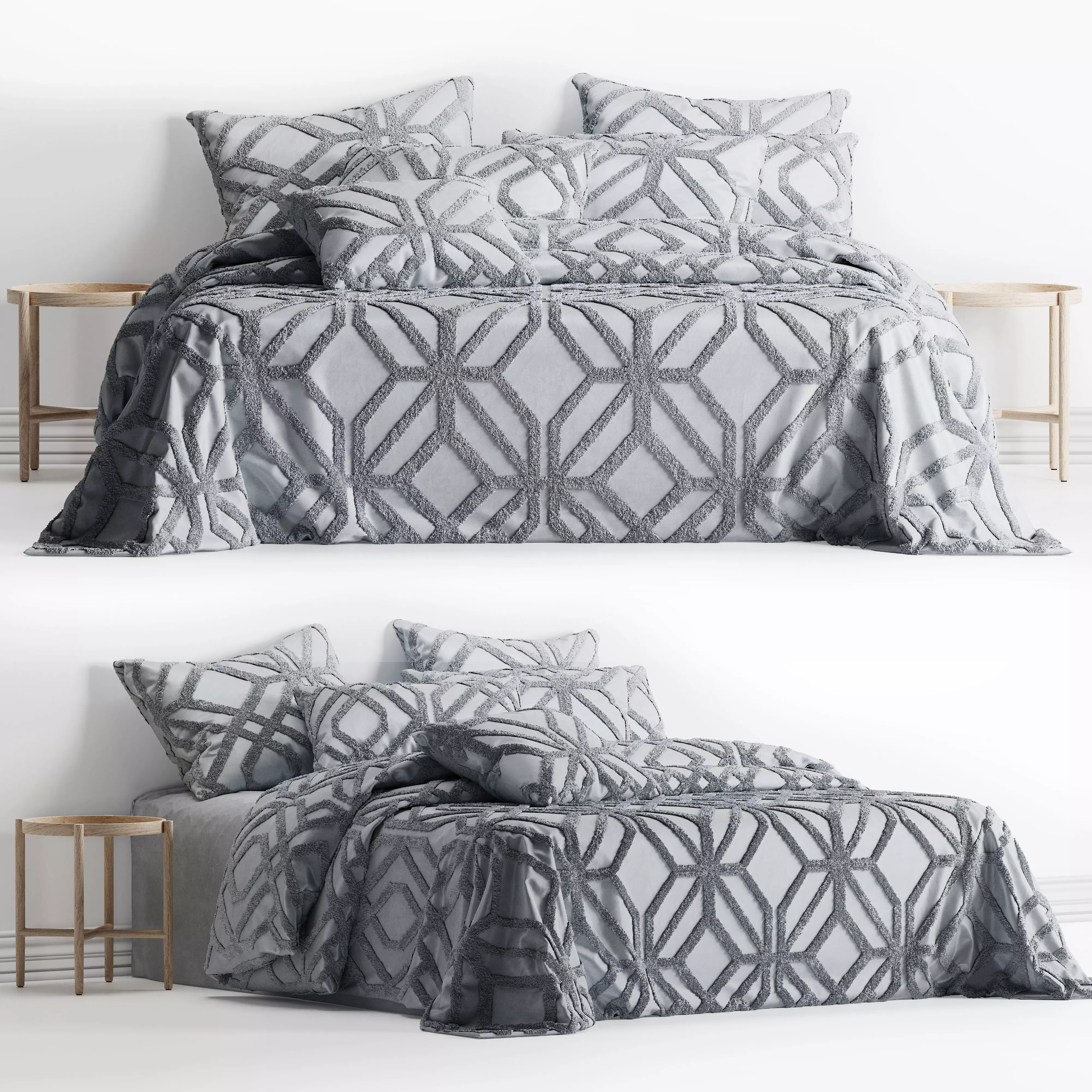 Adairs Willow Silver Coverlet 3D model