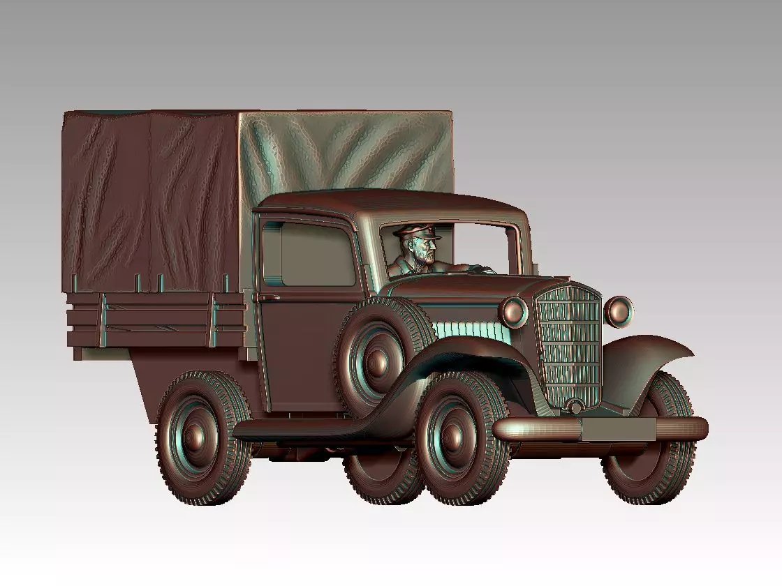 truck and driver 3D print model
