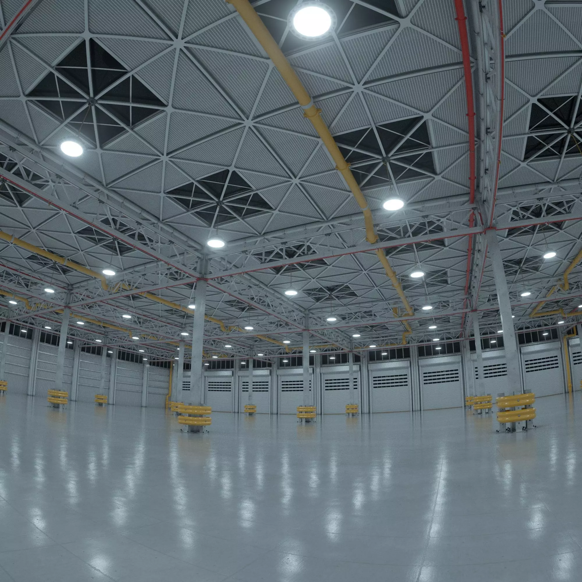 High Detail Industrial Warehouse - C4D Octane 3D model