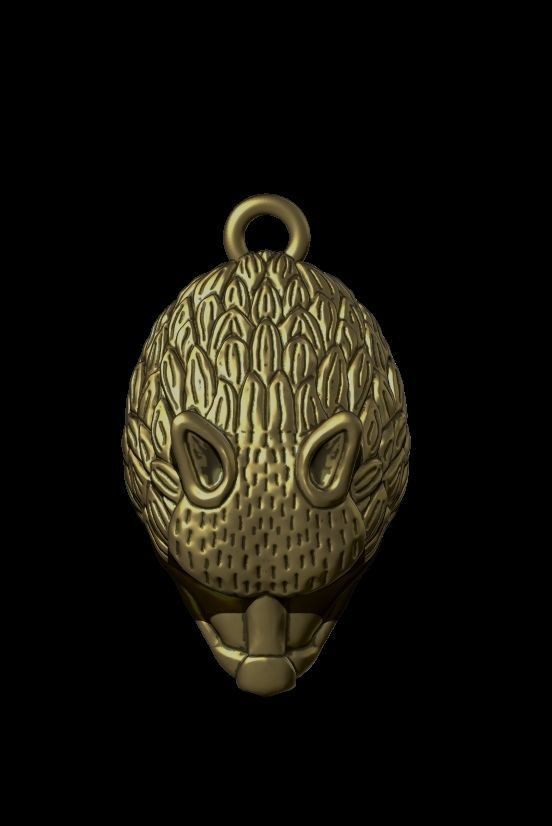 wolf necklace 3D print model_3