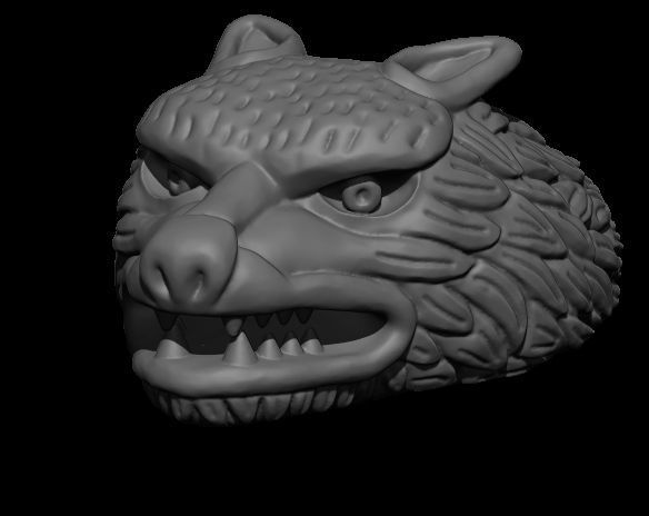 wolf necklace 3D print model_6