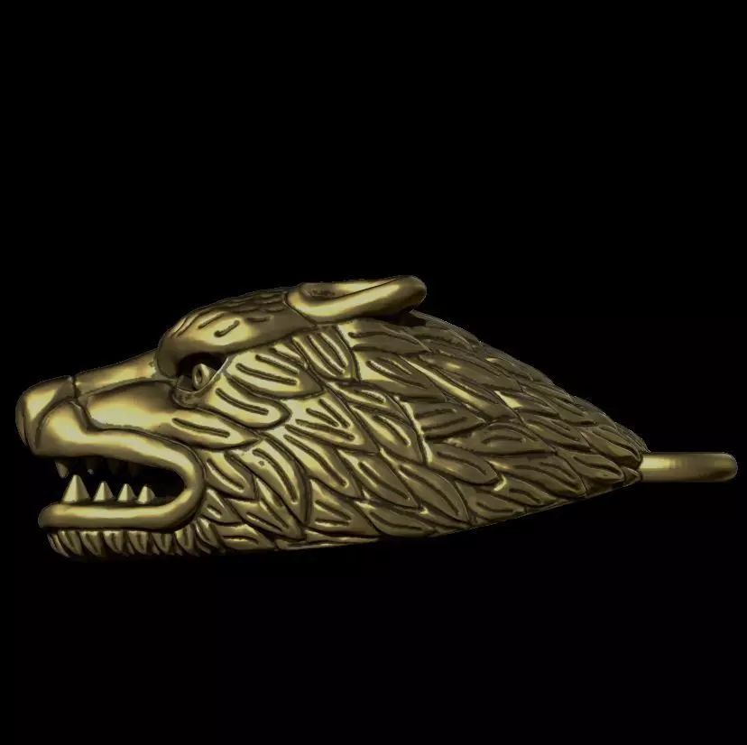 wolf necklace 3D print model_0