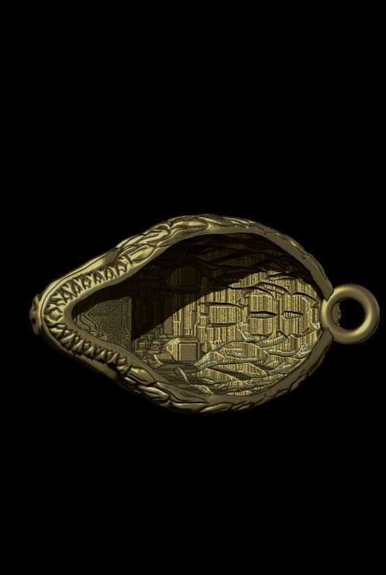 wolf necklace 3D print model_4