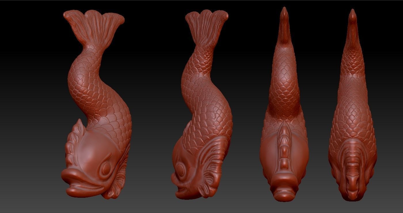 Fish figurine 3D print model_3