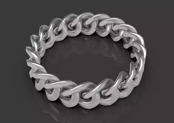 cahinb silver chain ring 3D print model