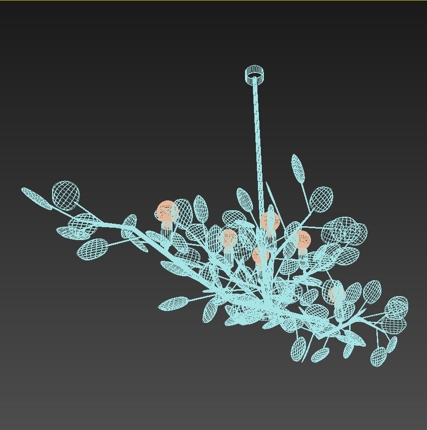 Currey and company Lunaria Oval Chandelier 3D model_6
