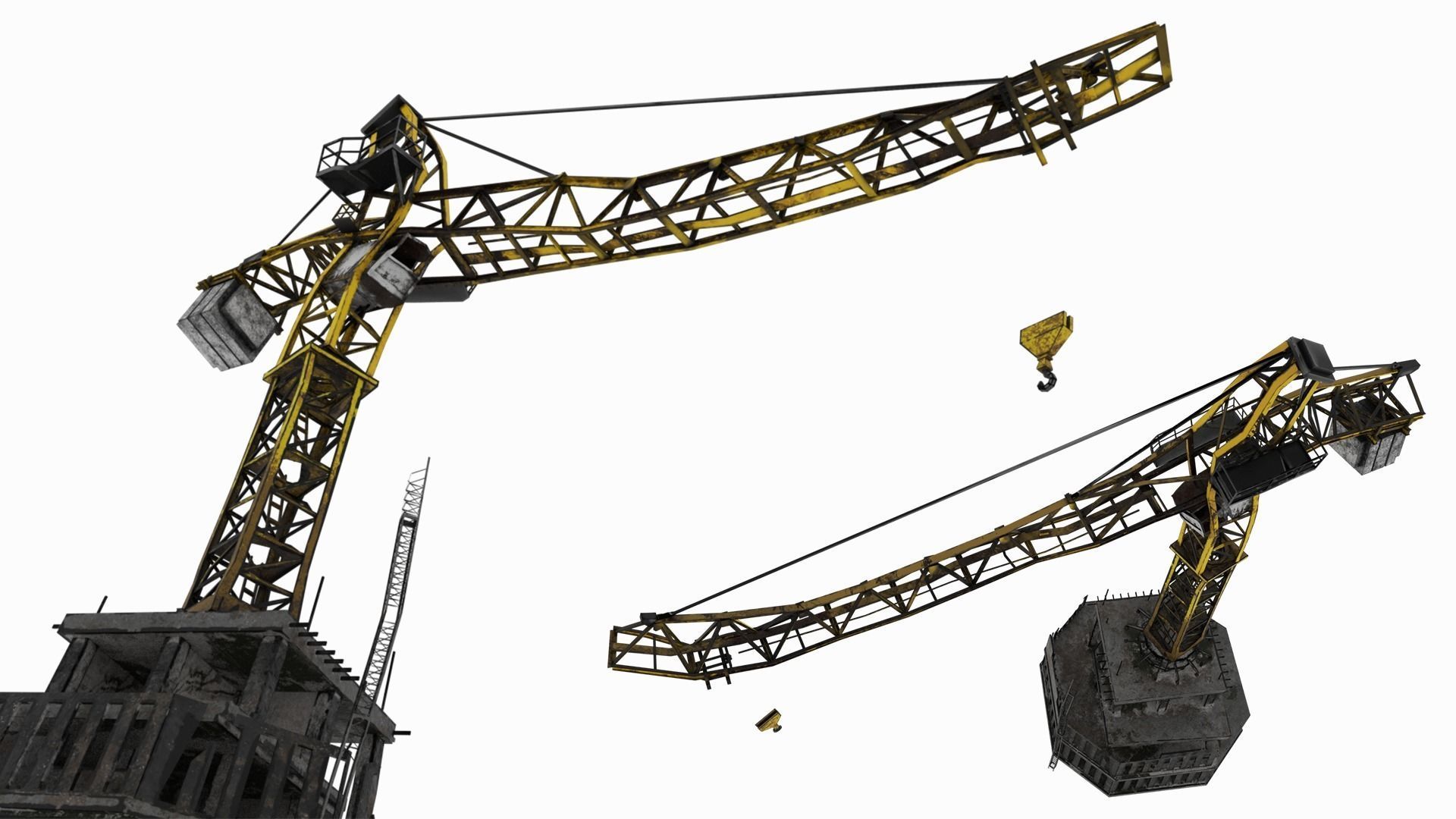 Post-apocalyptic Crane model Low-poly 3D model_5