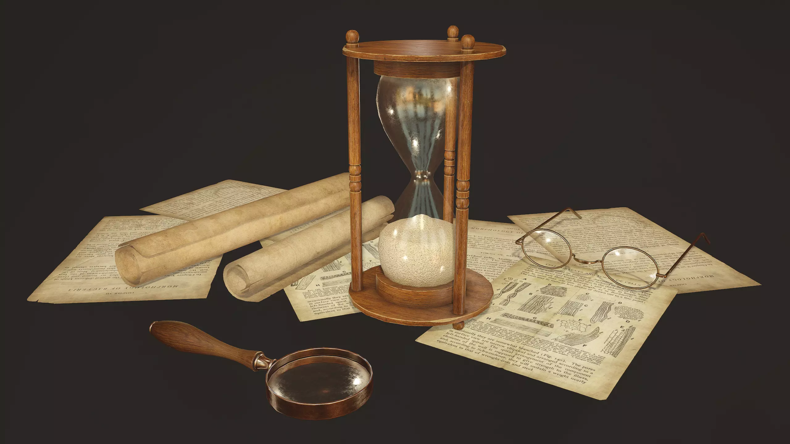 Victorian Props set - PBR Game Ready Low-poly 3D model_0