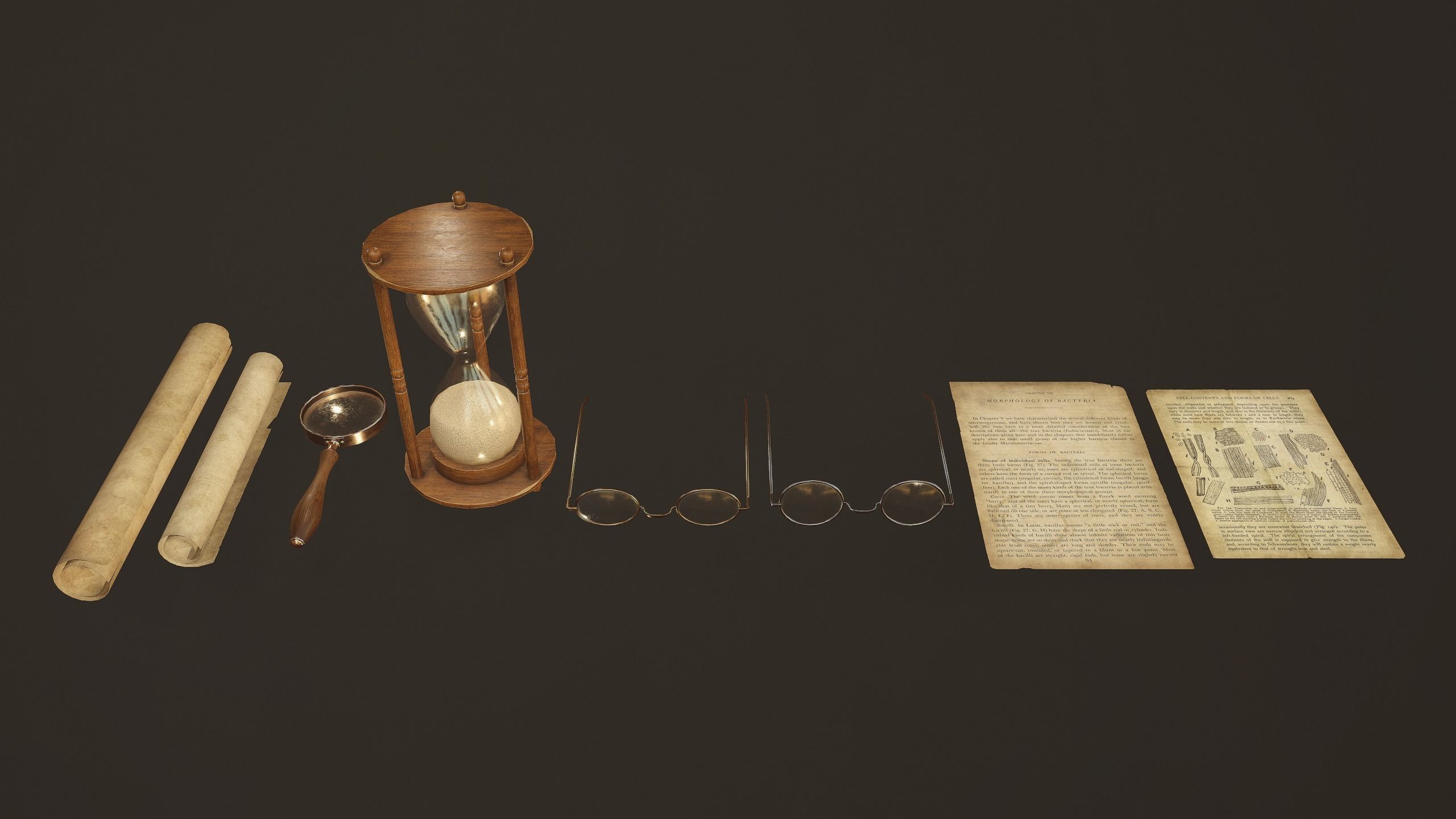 Victorian Props set - PBR Game Ready Low-poly 3D model_13