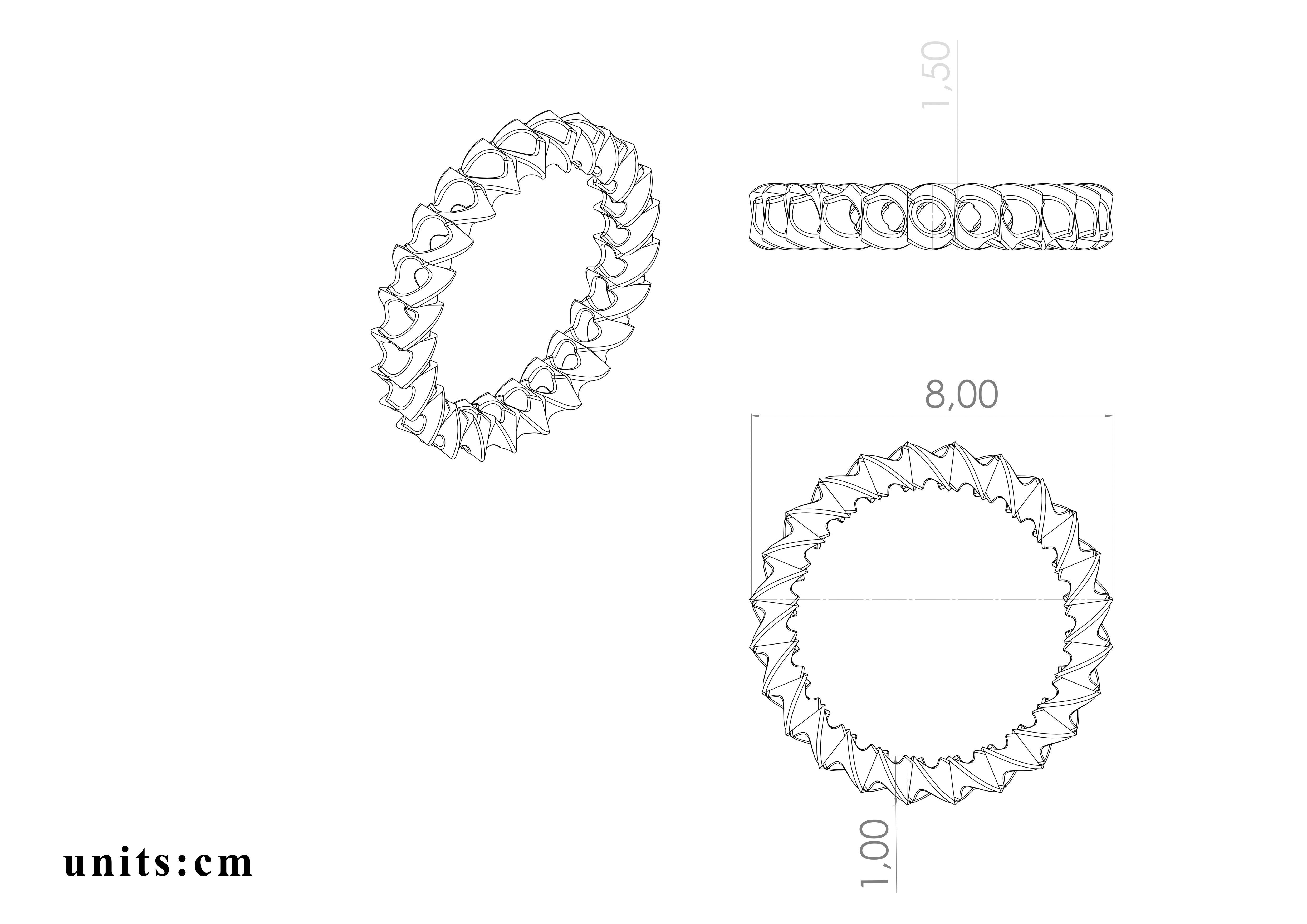 braceletsp spiral ring 3D print model_5