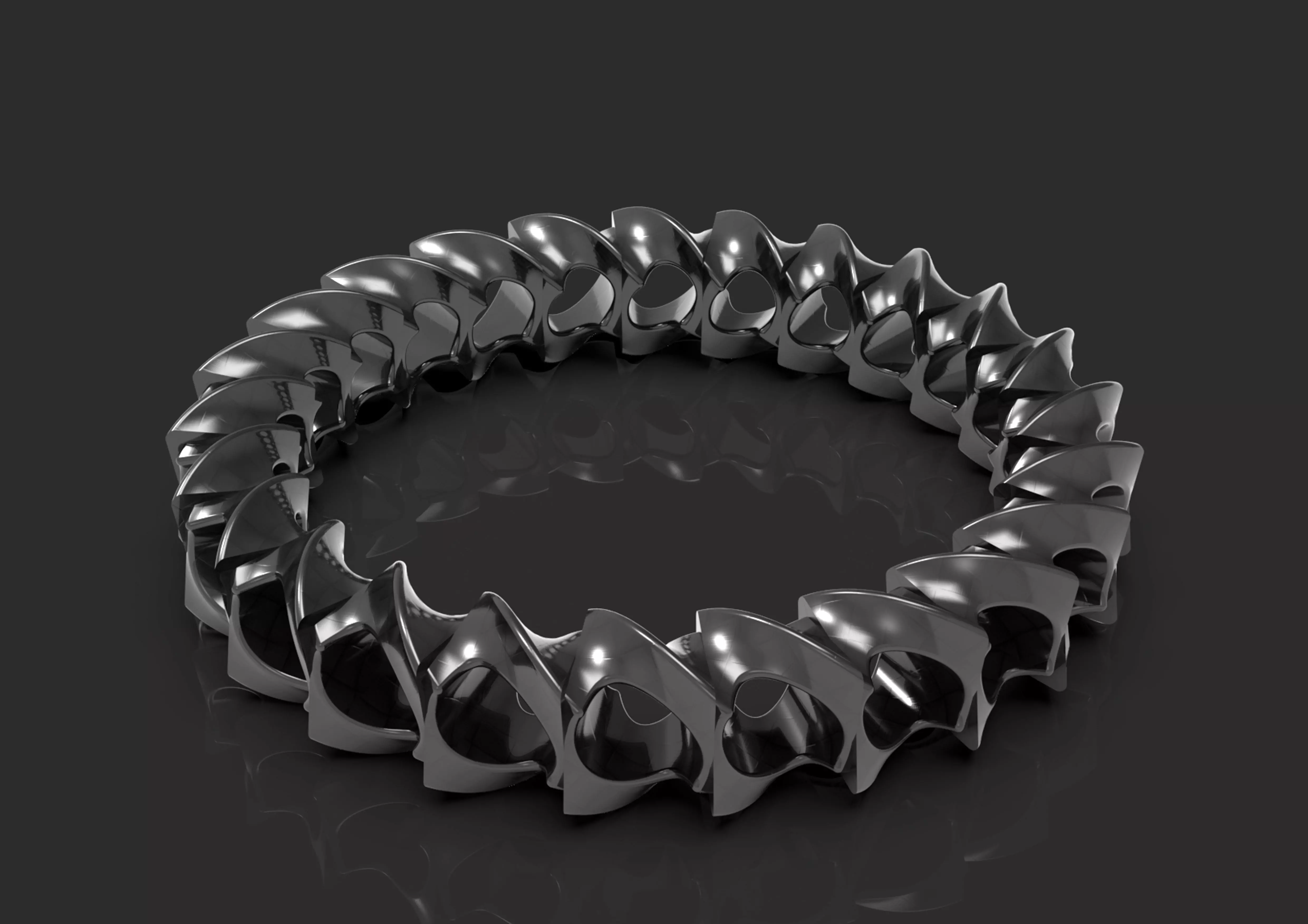 braceletsp spiral ring 3D print model_0